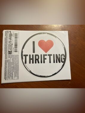 I Heart Thrifting Vinyl Sticker - Black & Red. Brand new- 10 available